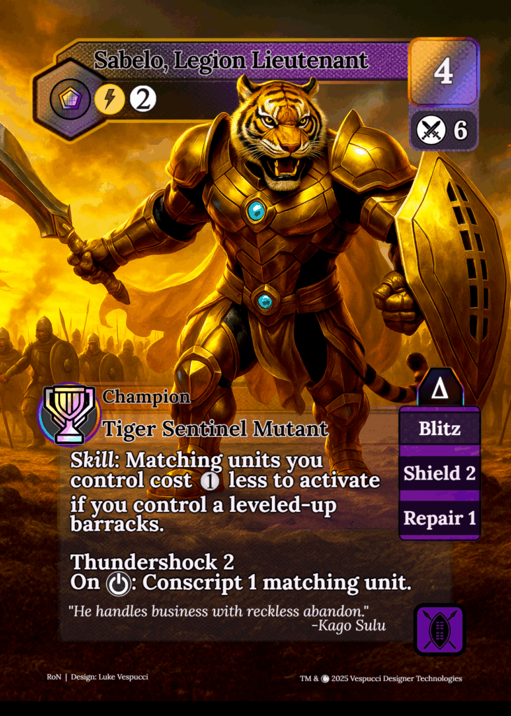 Sabelo, Legion Lieutenant