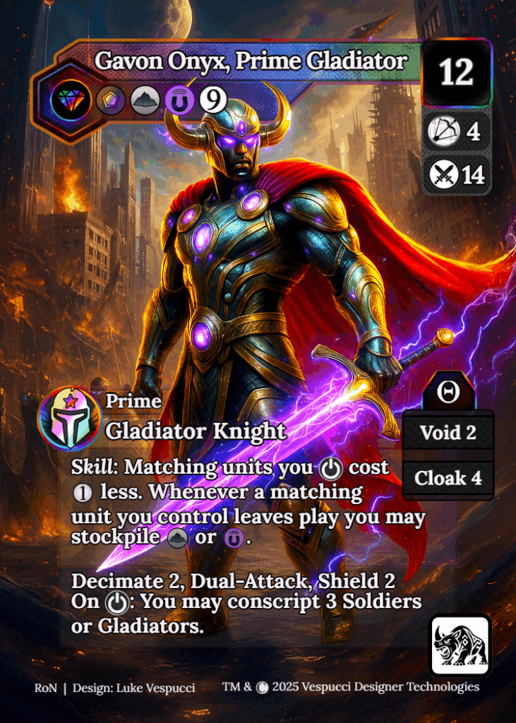 Gavon Onyx, Prime Gladiator