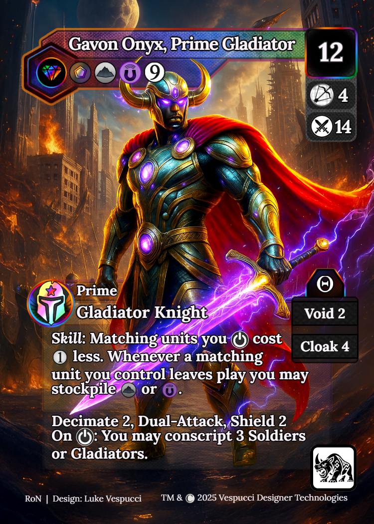 Gavon Onyx, Prime Gladiator