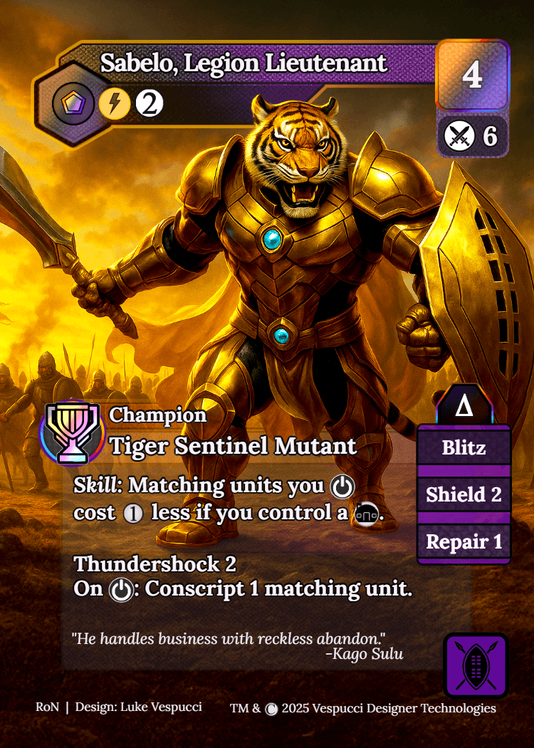 Sabelo, Legion Lieutenant